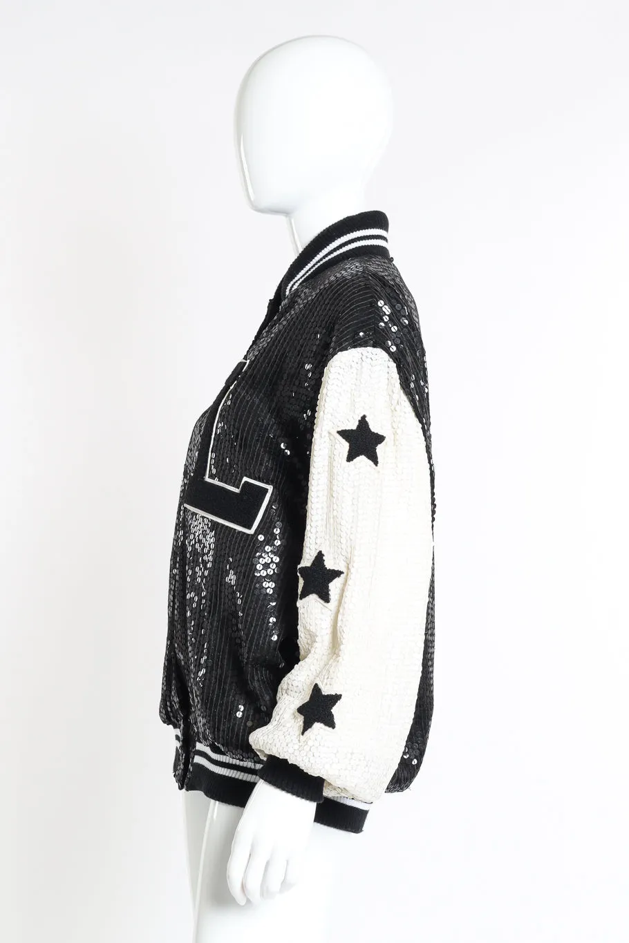 Sequined Letterman Bomber Jacket