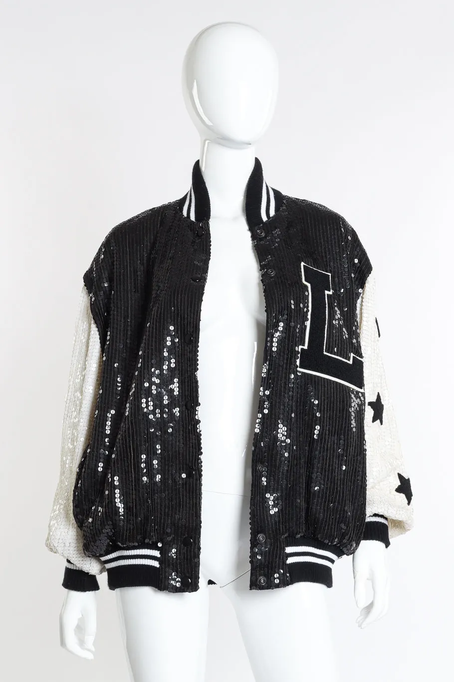 Sequined Letterman Bomber Jacket