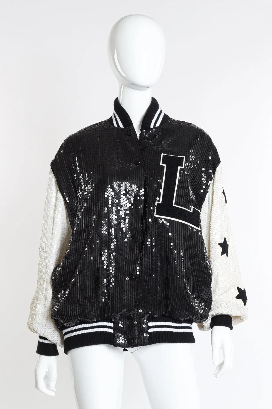 Sequined Letterman Bomber Jacket