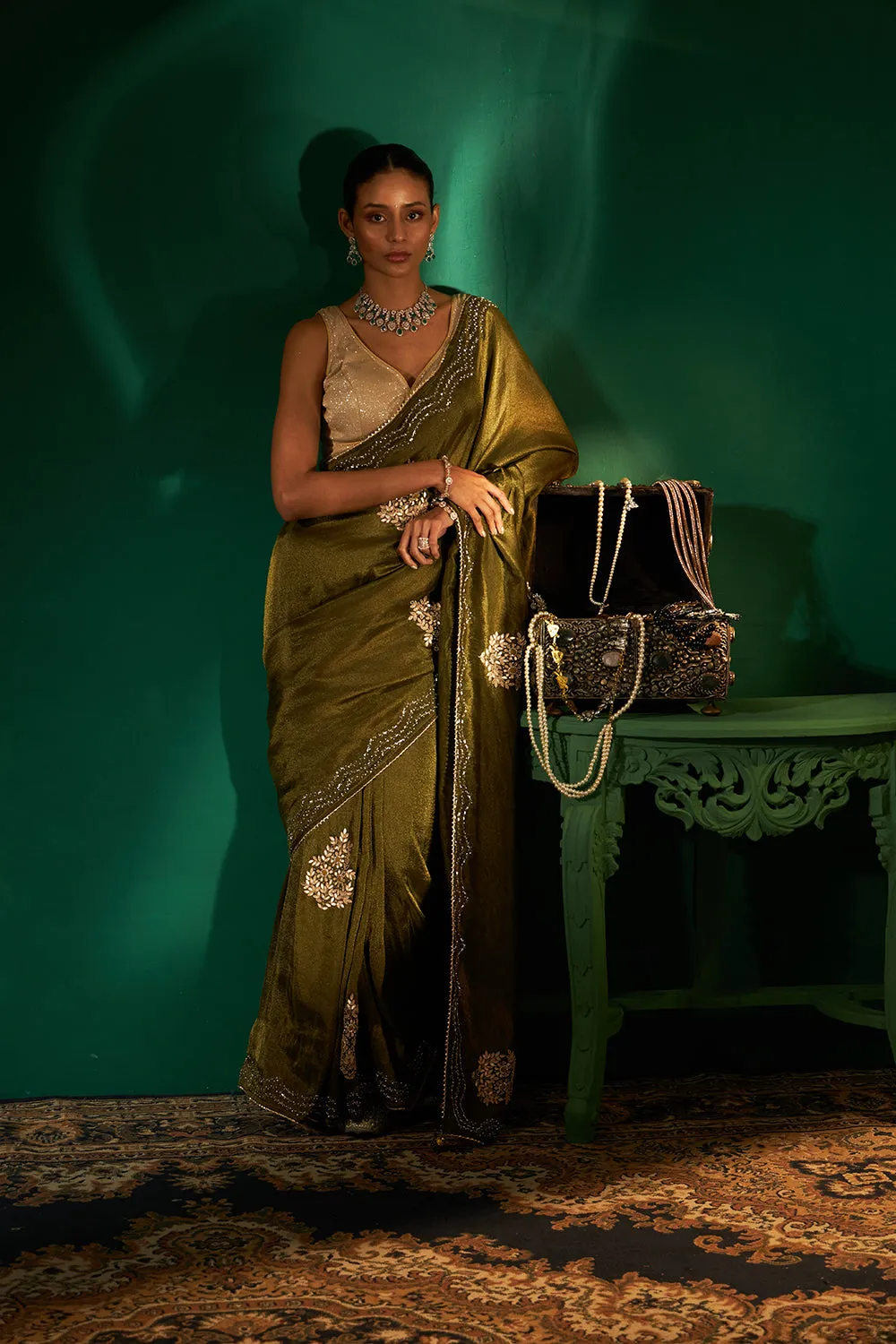 Silk With Gotta Patti Work Saree