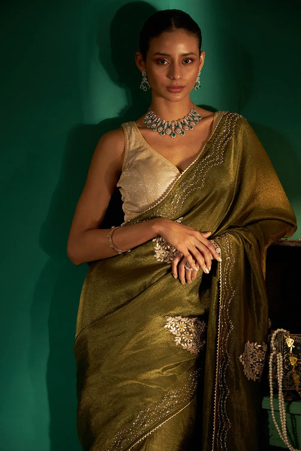Silk With Gotta Patti Work Saree