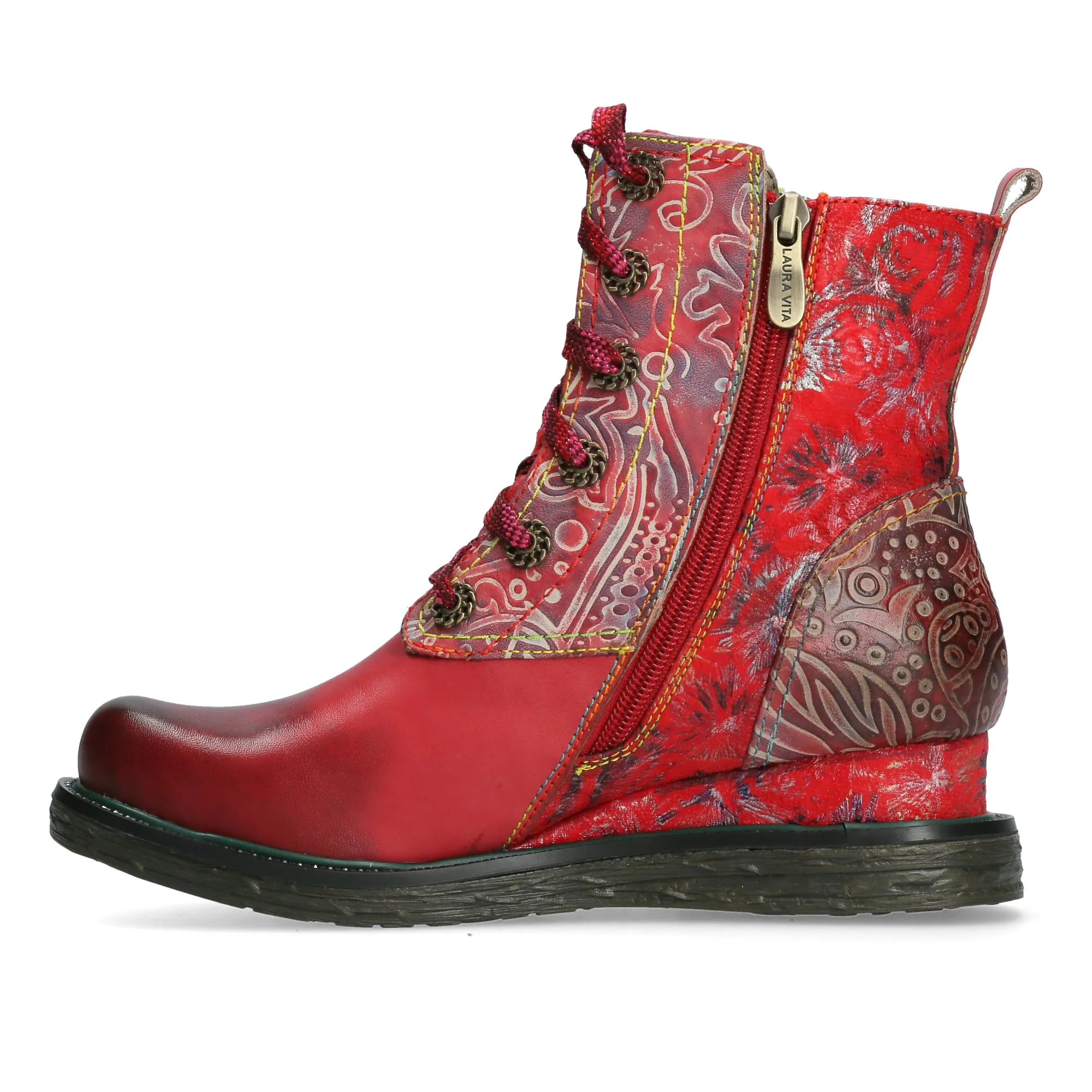 SIZE 36* Flaming Red Ercnaulto36 Wedge Ankle Boots
