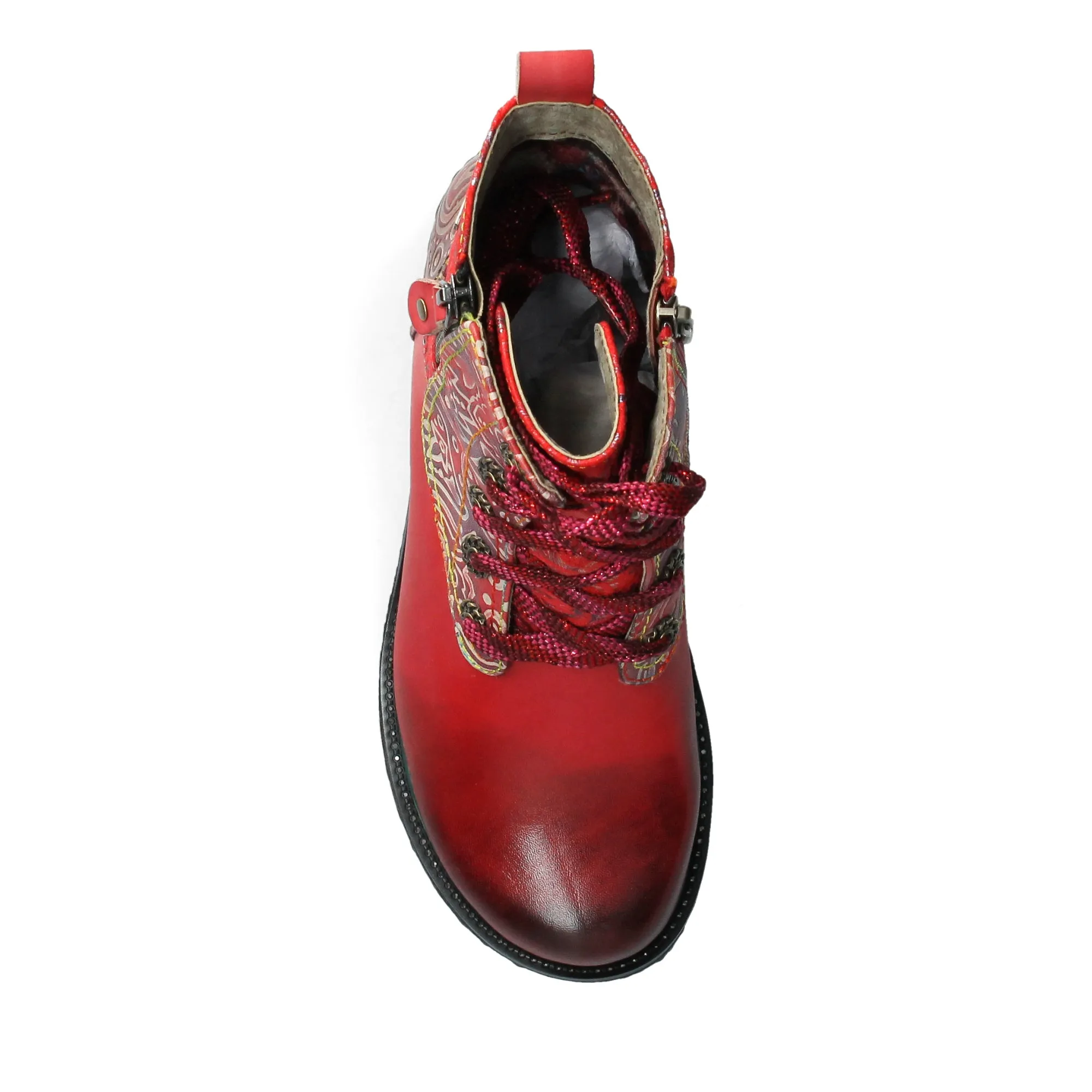SIZE 36* Flaming Red Ercnaulto36 Wedge Ankle Boots