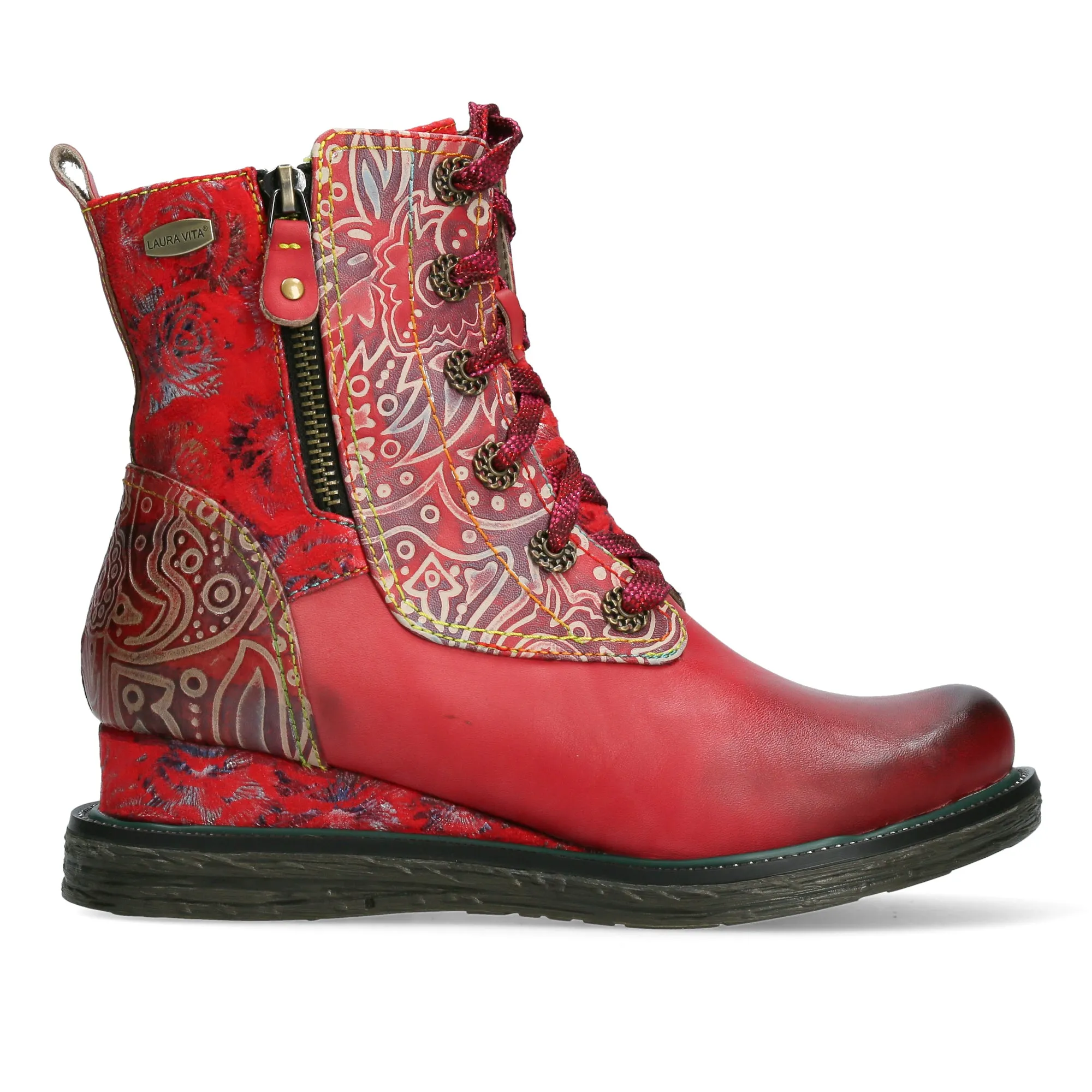 SIZE 36* Flaming Red Ercnaulto36 Wedge Ankle Boots