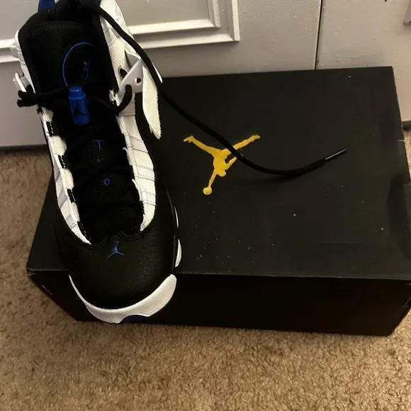 Size 5 .5 Jordan 13 Retro Basketball Shoes - Navy Blue, White and Black