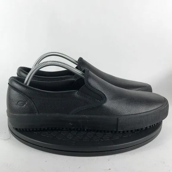 Skechers Slip Resistant Slip On Work Shoes Triple Black 771050 Men's Size 9.5