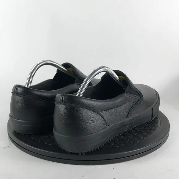 Skechers Slip Resistant Slip On Work Shoes Triple Black 771050 Men's Size 9.5