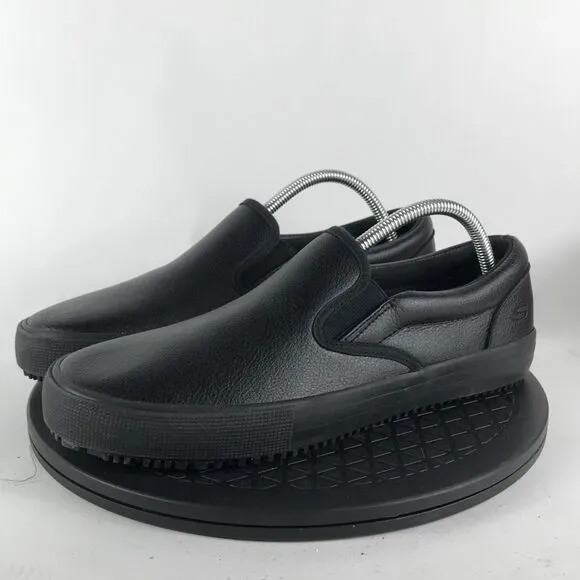 Skechers Slip Resistant Slip On Work Shoes Triple Black 771050 Men's Size 9.5