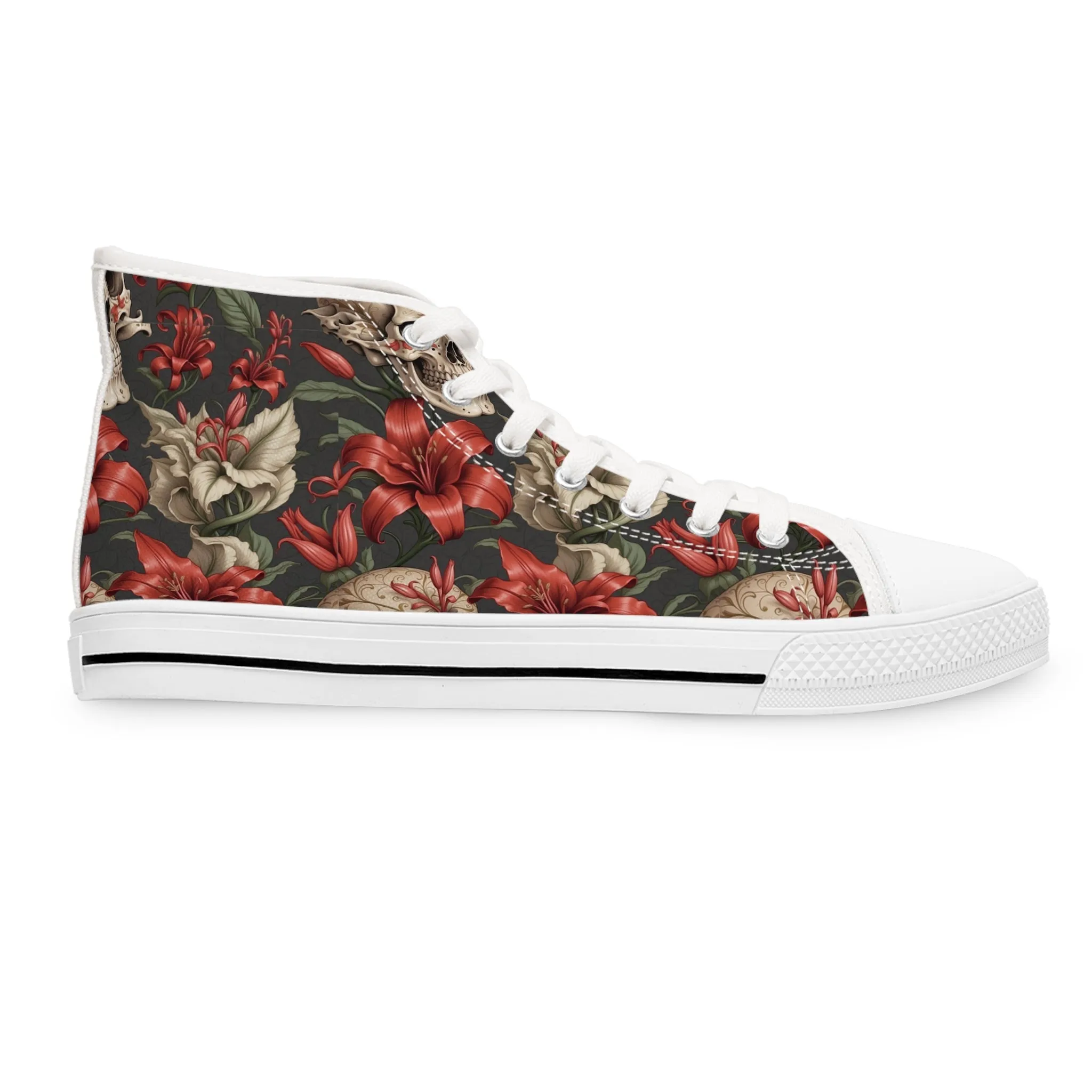 Skulls and Lillies Women's High Top Sneakers