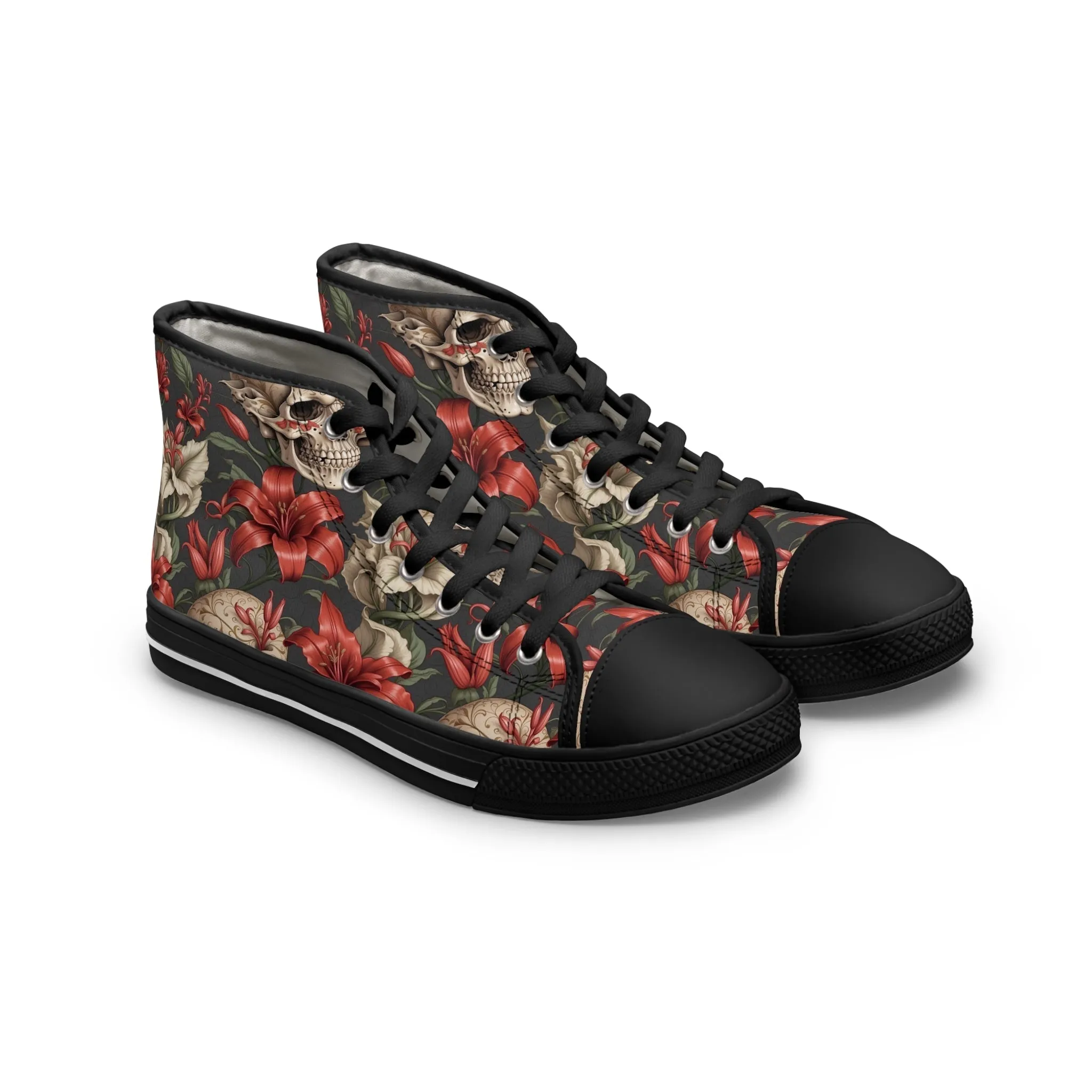 Skulls and Lillies Women's High Top Sneakers