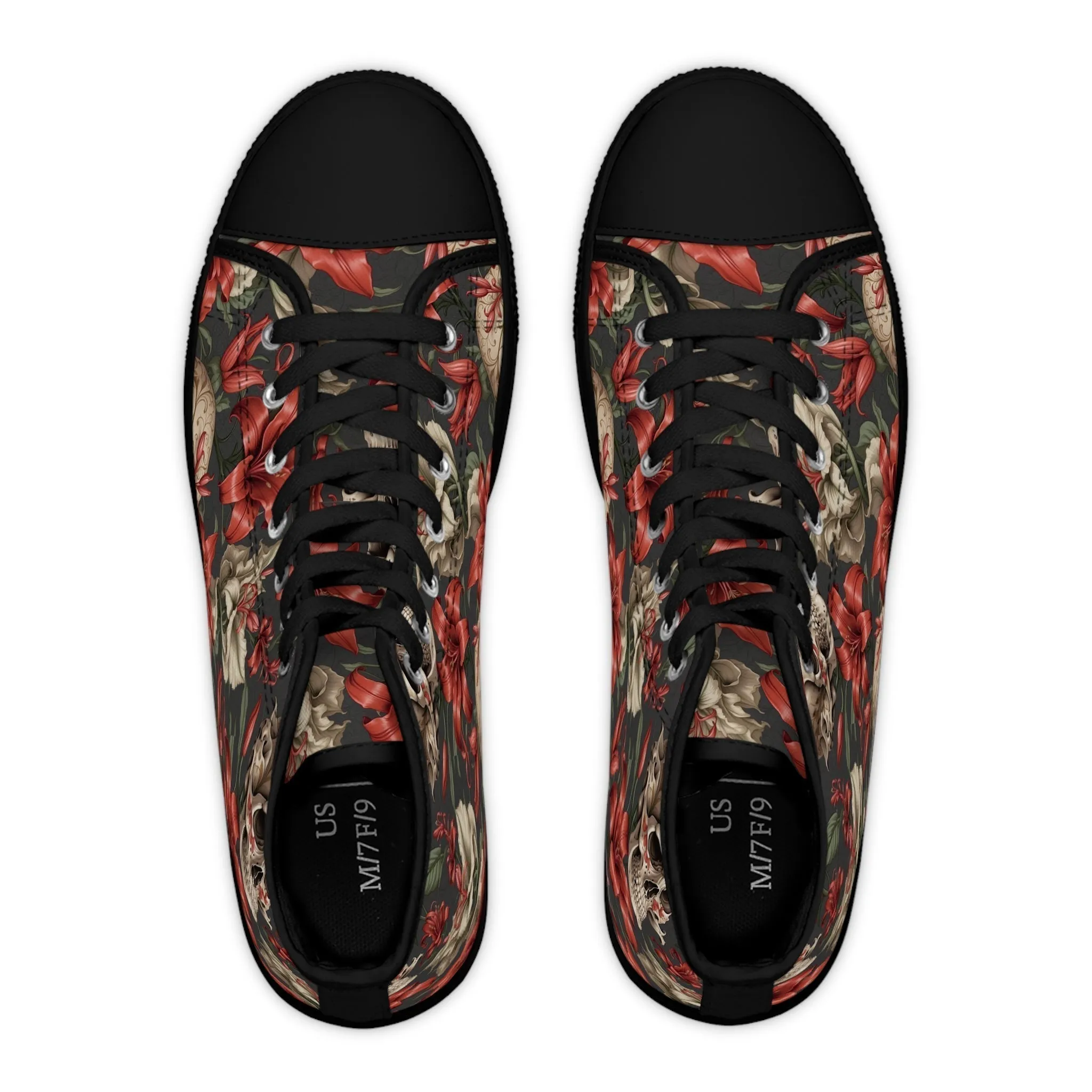 Skulls and Lillies Women's High Top Sneakers