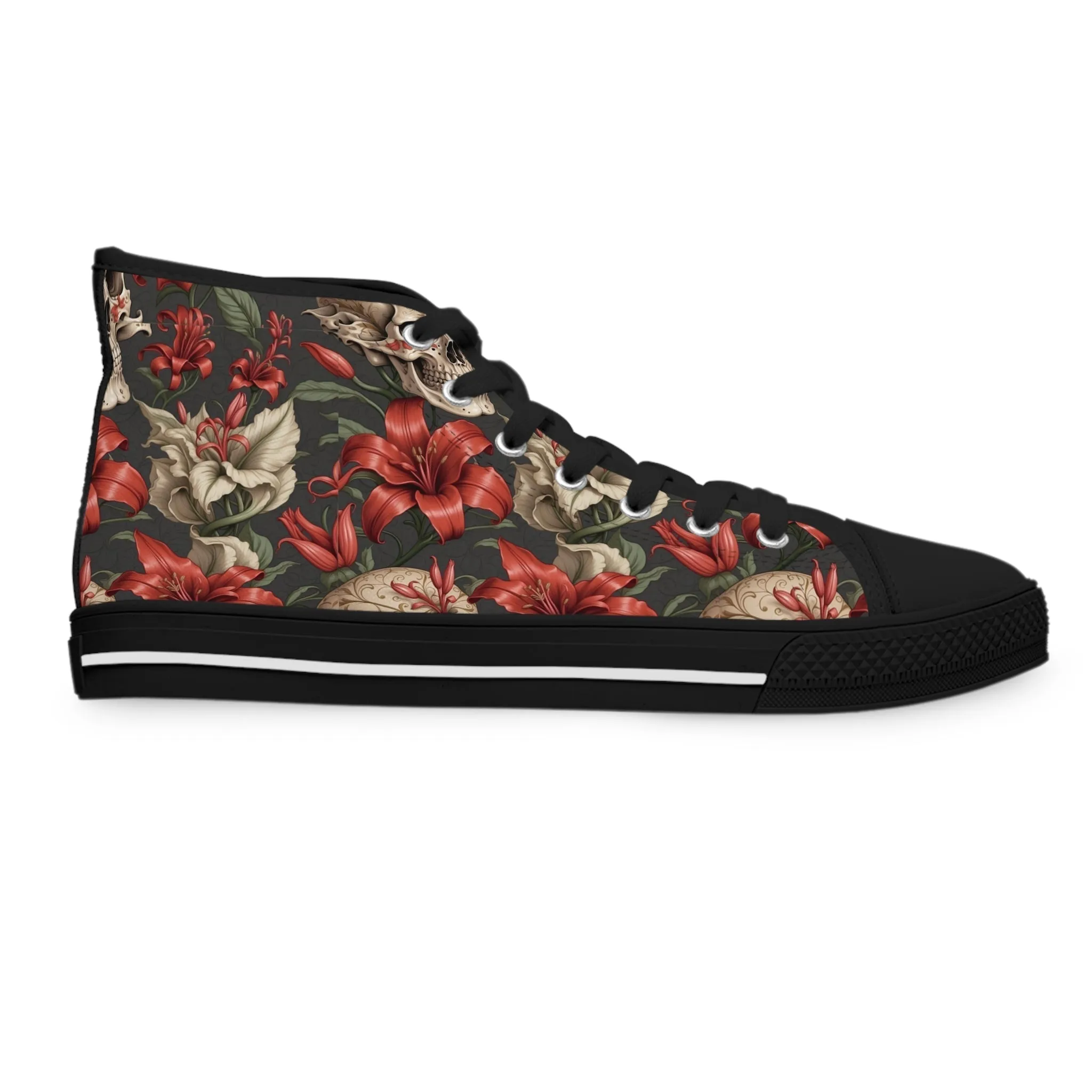Skulls and Lillies Women's High Top Sneakers
