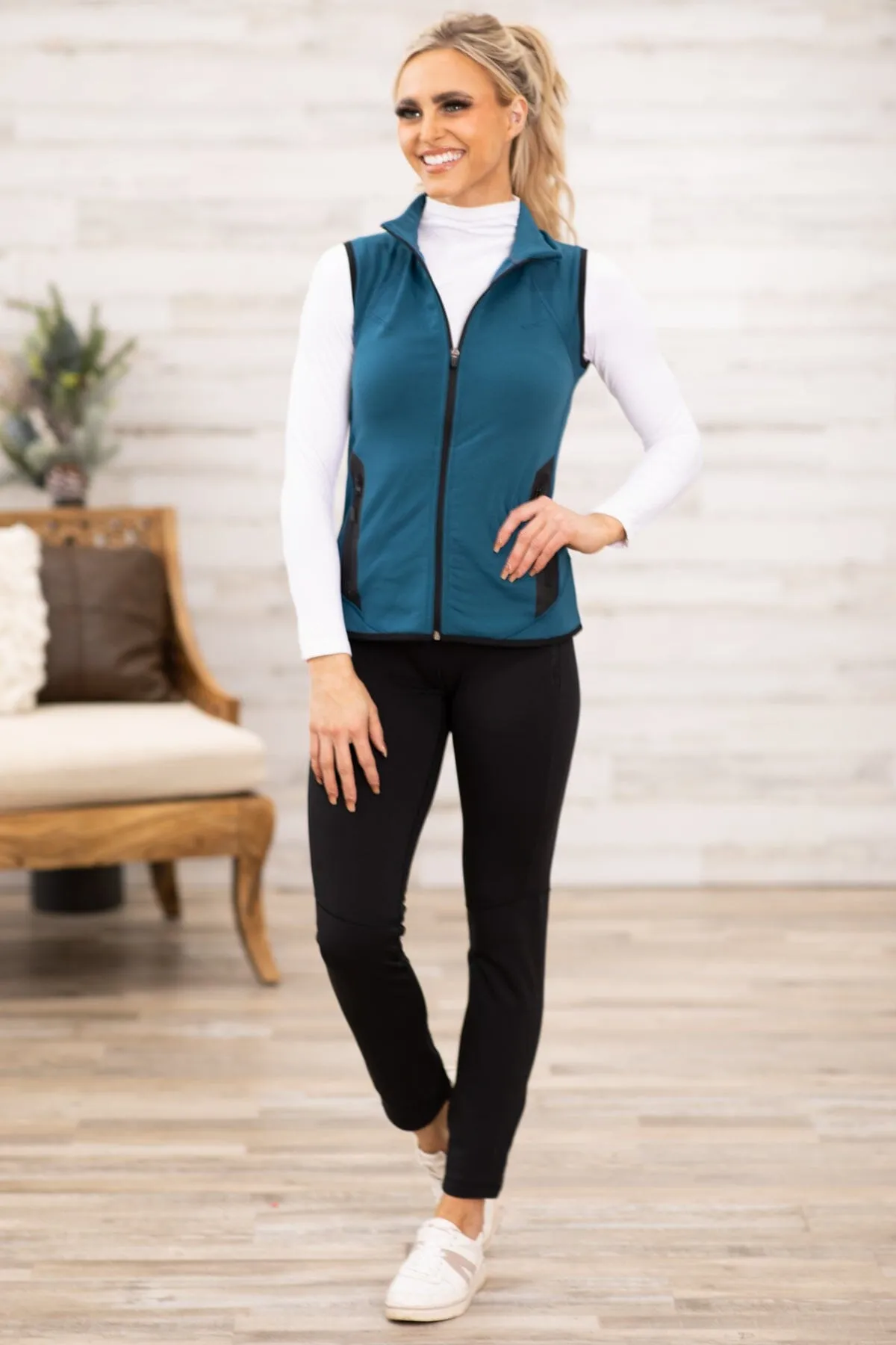 Slate Blue Fleece Lined Vest