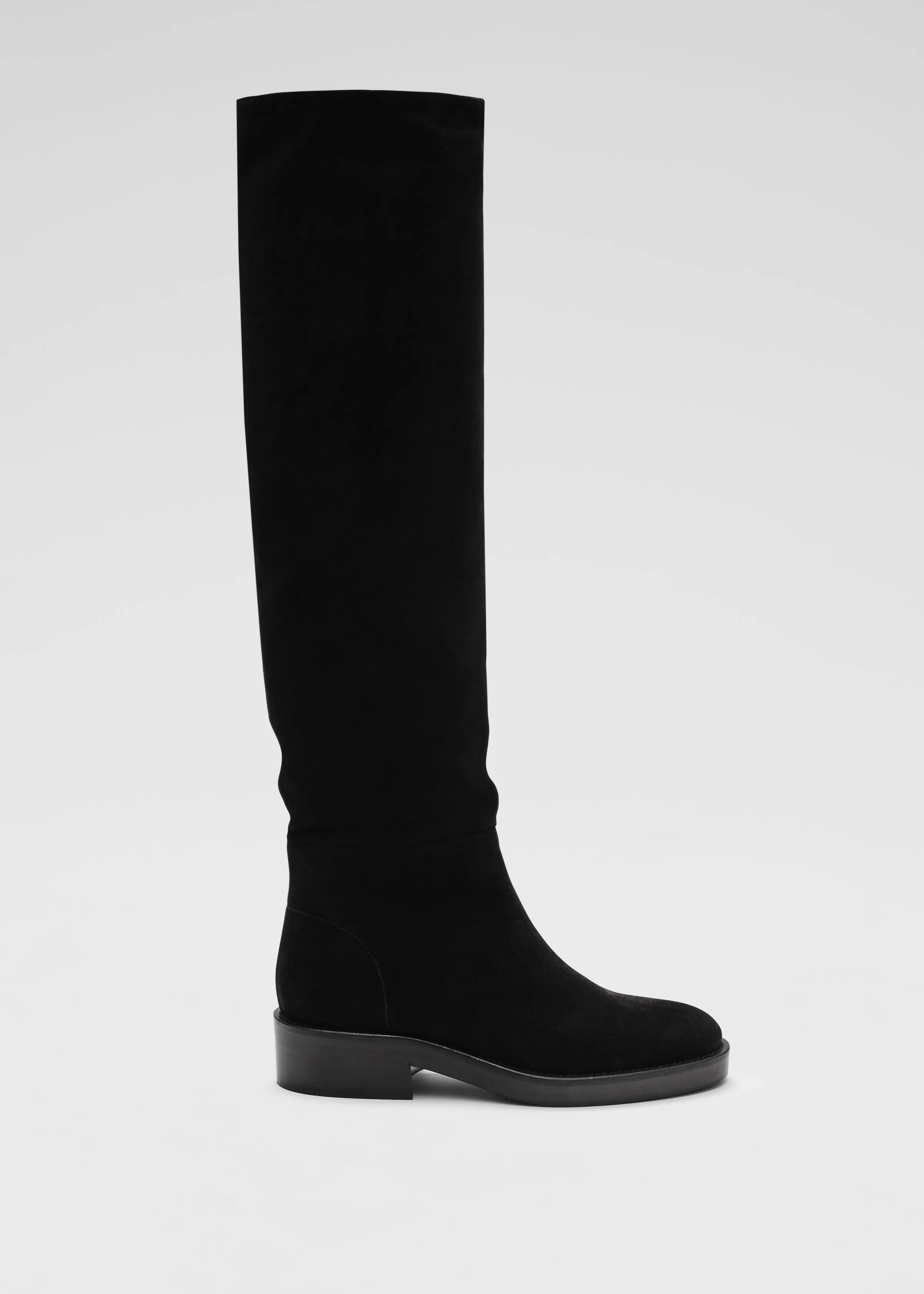 Slouch Boot in Suede  -Black