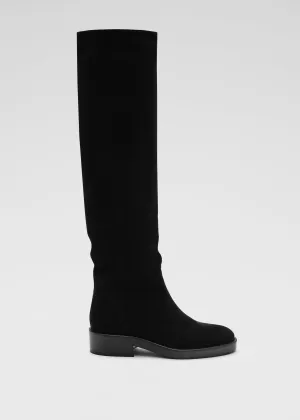 Slouch Boot in Suede  -Black