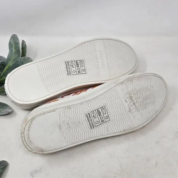 SOLUDOS Ibiza Embroidered Flame Hot Stuff Sneakers Size 7.5