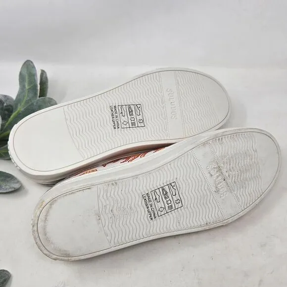SOLUDOS Ibiza Embroidered Flame Hot Stuff Sneakers Size 7.5