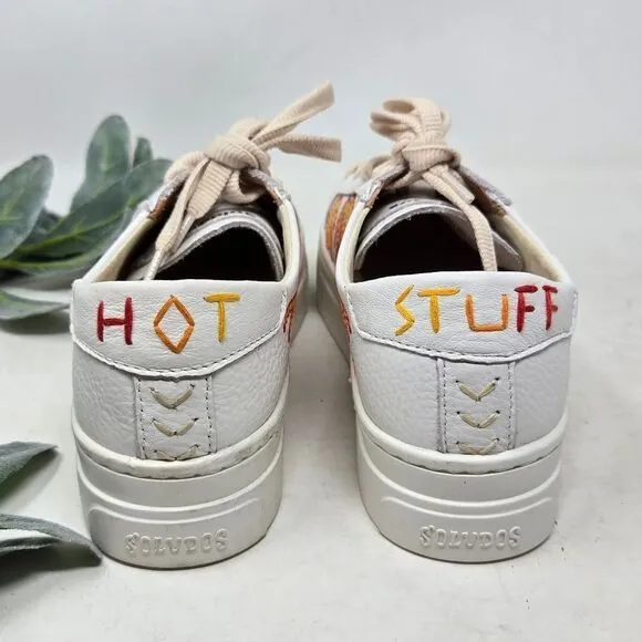 SOLUDOS Ibiza Embroidered Flame Hot Stuff Sneakers Size 7.5