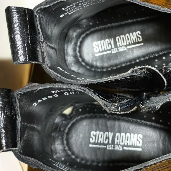 Stacy Adams-Men’s 8.5 black crocodile embossed leather side-zip boots. Like new!