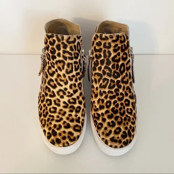 Steve Madden Caliber Leopard Zip Side Sneakers - 7.5