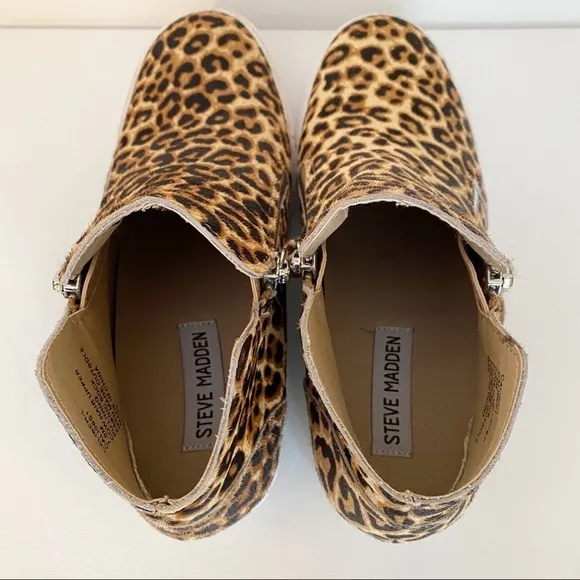 Steve Madden Caliber Leopard Zip Side Sneakers - 7.5