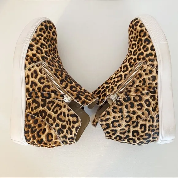 Steve Madden Caliber Leopard Zip Side Sneakers - 7.5