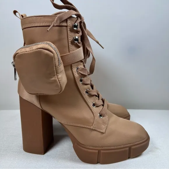STEVE MADDEN HERRICK PLATFORM ANKLE COMBAT &amp; LACE-UP BOOTS Size 10M