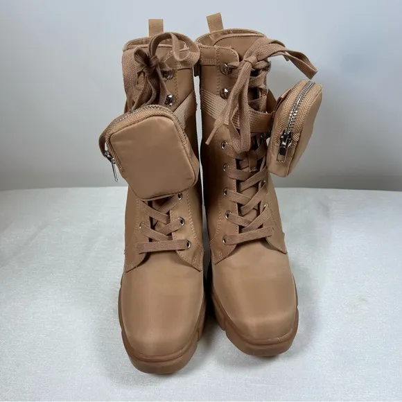 STEVE MADDEN HERRICK PLATFORM ANKLE COMBAT &amp; LACE-UP BOOTS Size 10M