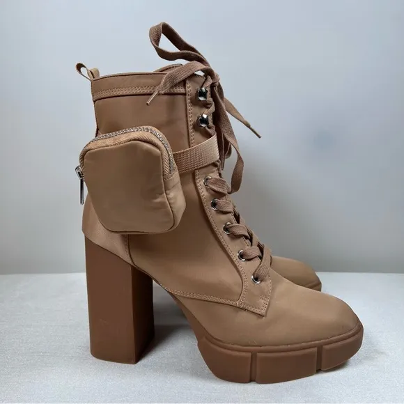 STEVE MADDEN HERRICK PLATFORM ANKLE COMBAT &amp; LACE-UP BOOTS Size 10M