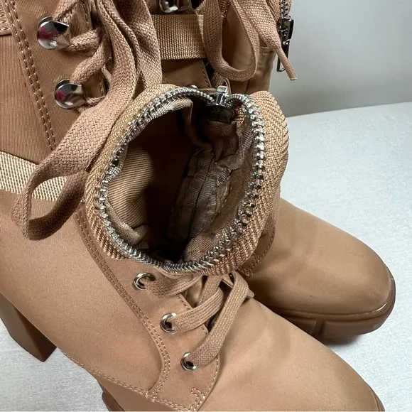STEVE MADDEN HERRICK PLATFORM ANKLE COMBAT &amp; LACE-UP BOOTS Size 10M
