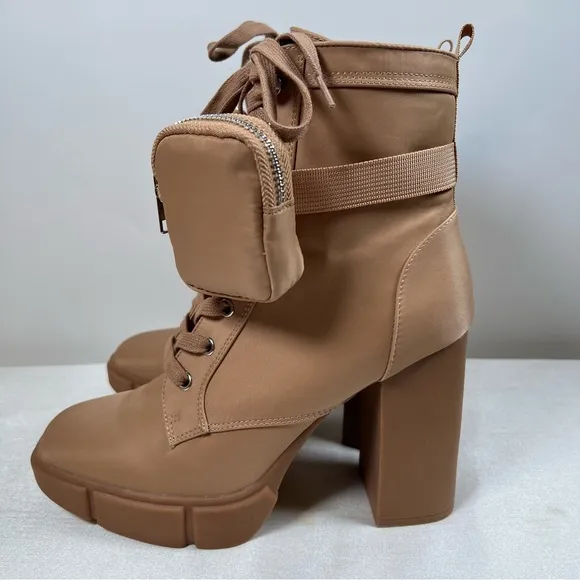 STEVE MADDEN HERRICK PLATFORM ANKLE COMBAT &amp; LACE-UP BOOTS Size 10M