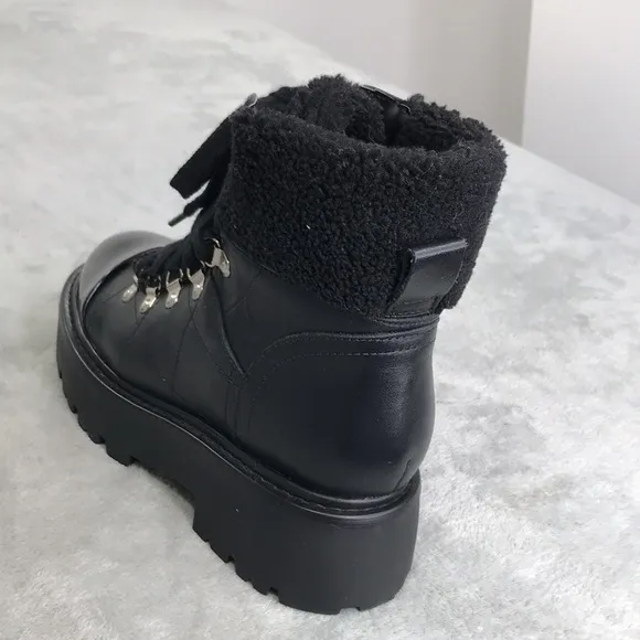 Steve Madden Reyen Black Leather Boots Size 8.5