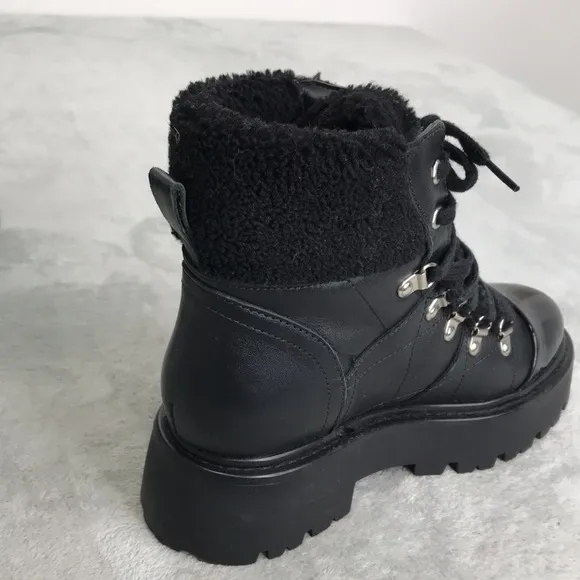Steve Madden Reyen Black Leather Boots Size 8.5