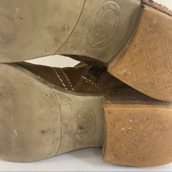 Sundance Etta Tan Suede Slouchy Western Festival Ankle Booties Boots 36