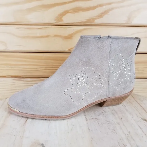 TED BAKER LONDON 37 EUR Suede/Leather Ankle Boots Studded Booties Western NEW
