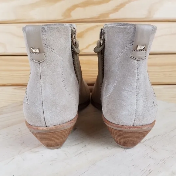 TED BAKER LONDON 37 EUR Suede/Leather Ankle Boots Studded Booties Western NEW