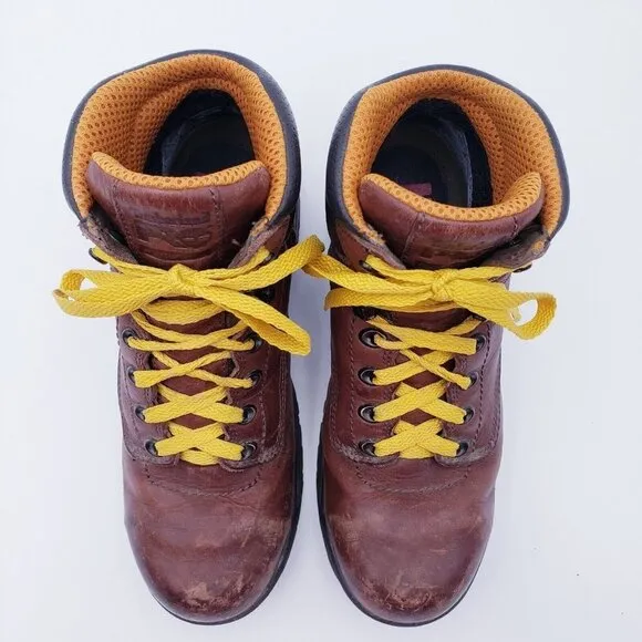 Timberland Pro 358 Work Boots Womens 8.5 Brown Leather Ankle Lace Up Waterproof