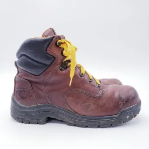 Timberland Pro 358 Work Boots Womens 8.5 Brown Leather Ankle Lace Up Waterproof