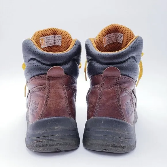 Timberland Pro 358 Work Boots Womens 8.5 Brown Leather Ankle Lace Up Waterproof