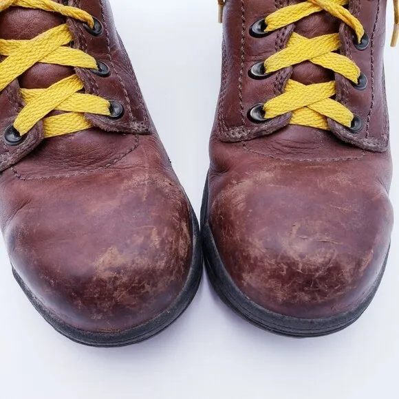 Timberland Pro 358 Work Boots Womens 8.5 Brown Leather Ankle Lace Up Waterproof