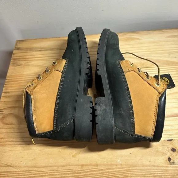Timberland women’s 8 Nellie Ankle Boots Black Wheat Yellow leather suede shoes