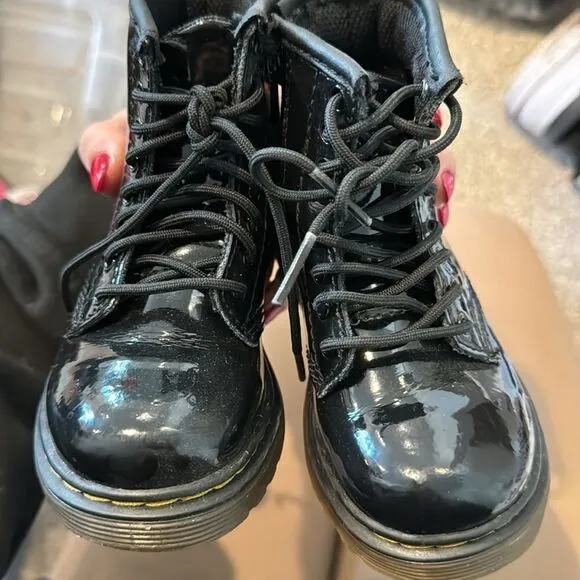 Toddler Doc Martens patent black boot
