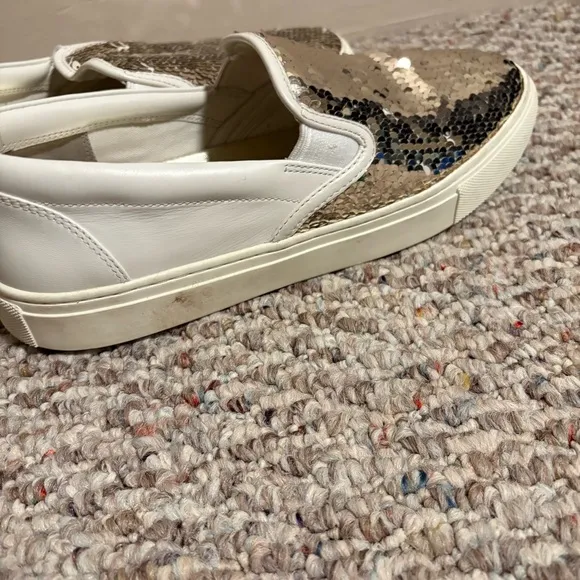 Tory Burch Carter Slip On Flip Sequins Gold Sneaker- Size 9
