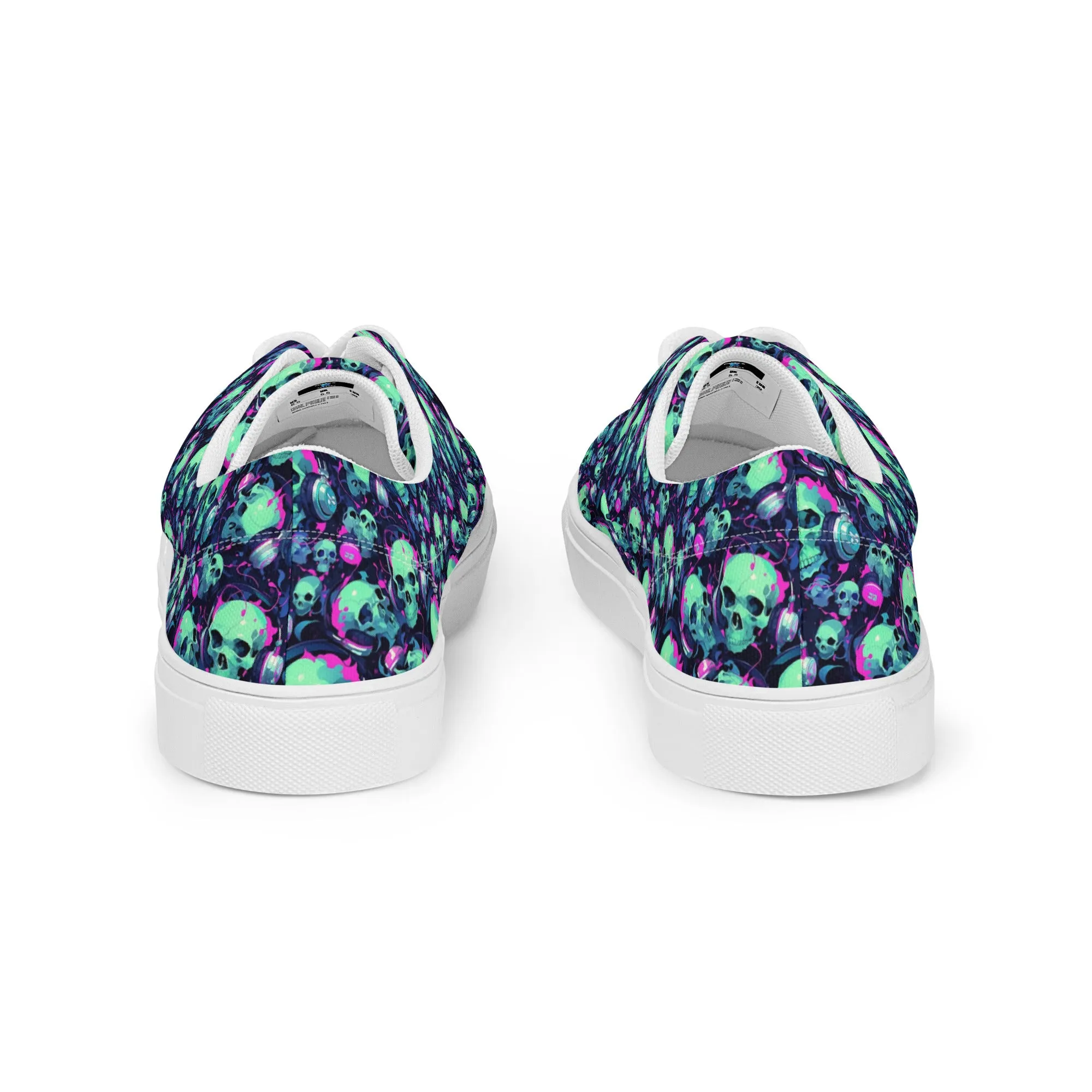 Turquoise Skulls Men’s lace-up canvas shoes