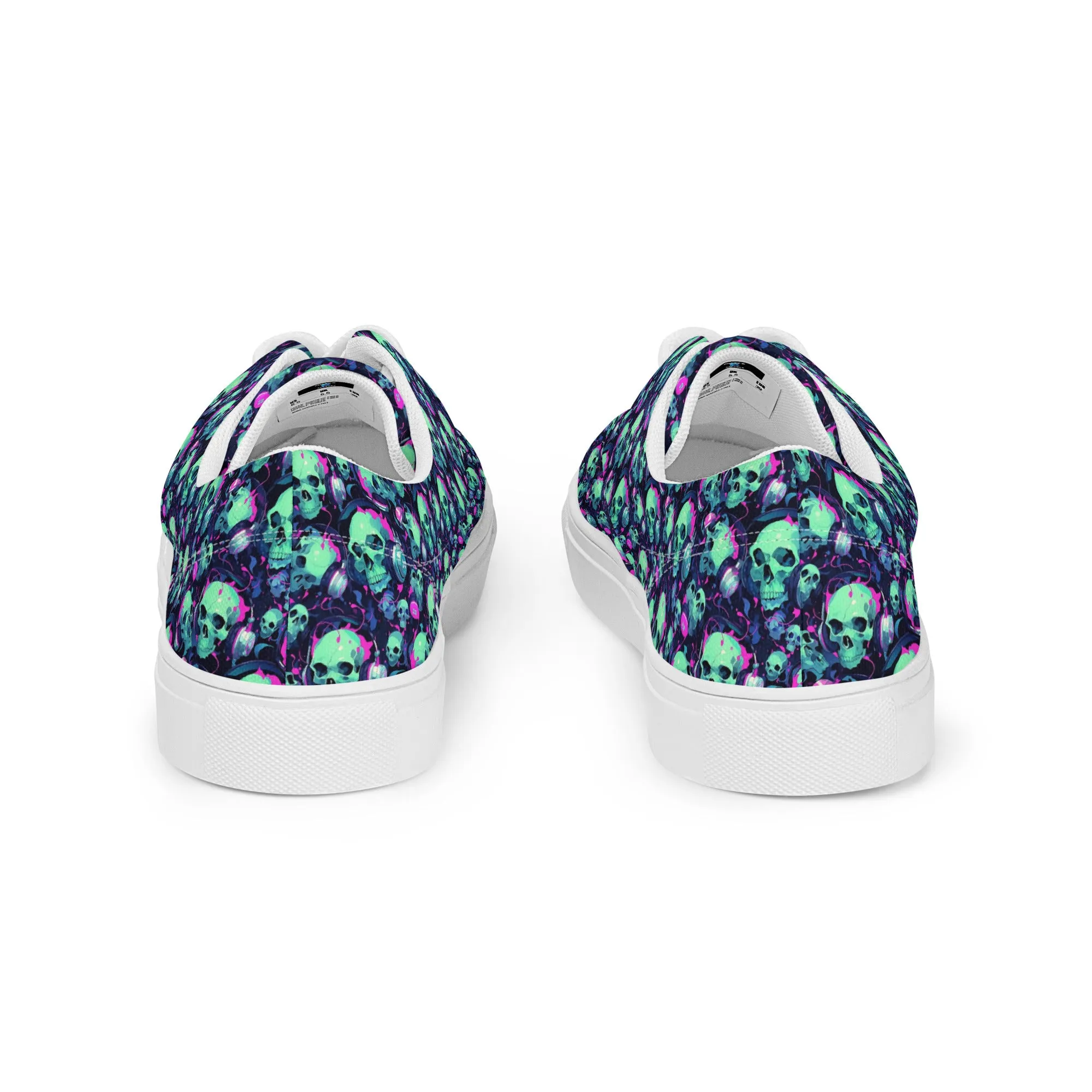 Turquoise Skulls Women’s lace-up canvas shoes