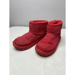UGG Classic Mini Samba Pink Suede Fur Boots Kids Size 2