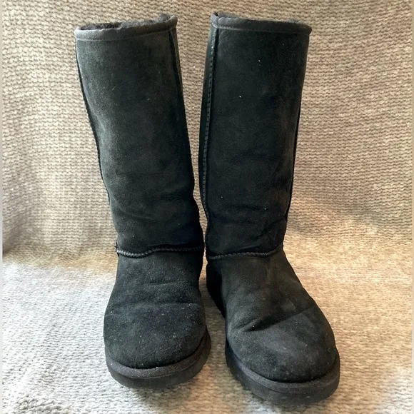 UGG Classic Tall Black Boot Sheepskin Fleece Australia Warm Y2K Winter 8