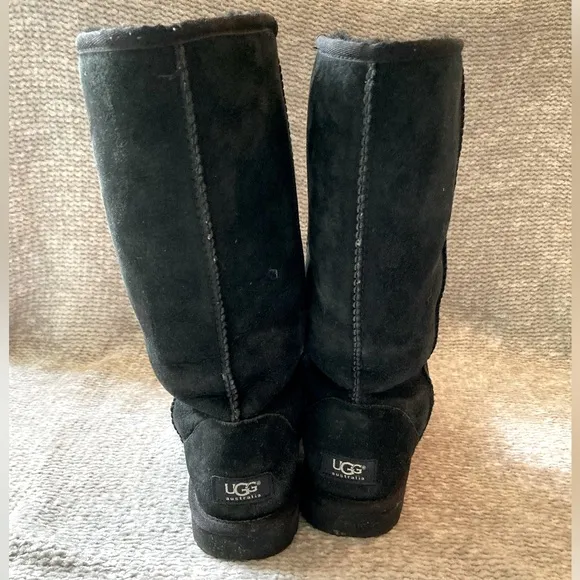 UGG Classic Tall Black Boot Sheepskin Fleece Australia Warm Y2K Winter 8