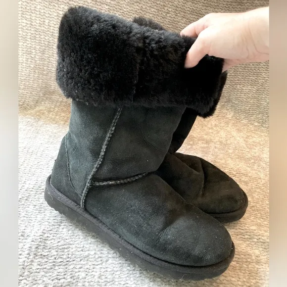 UGG Classic Tall Black Boot Sheepskin Fleece Australia Warm Y2K Winter 8