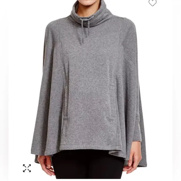 UGG‎ Pichot Double Knit Fleece Poncho Cape High Neck Cozy Comfort Pullover M/L
